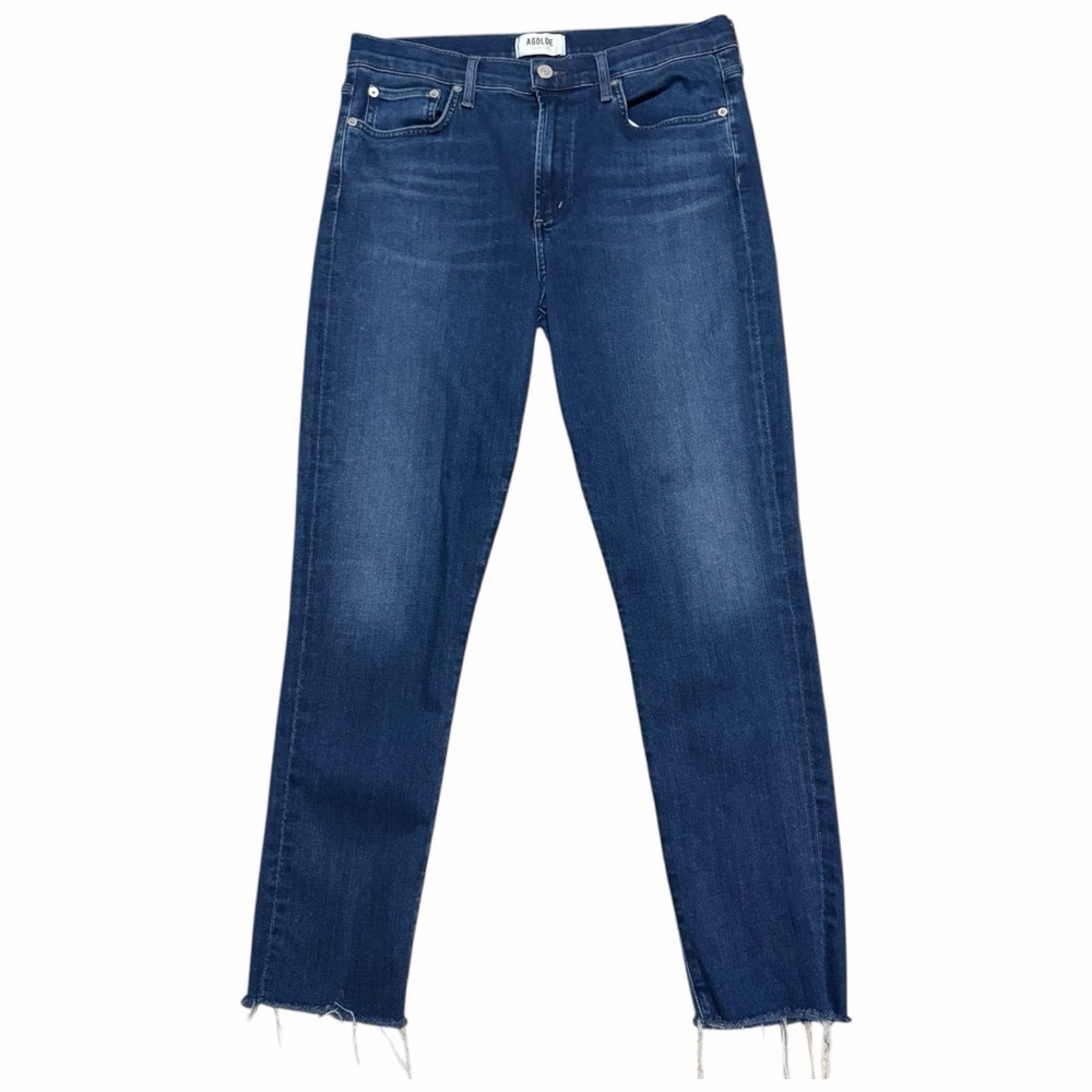 AGOLDE Sophie High Waist Raw Hem Ankle Skinny Jeans 30